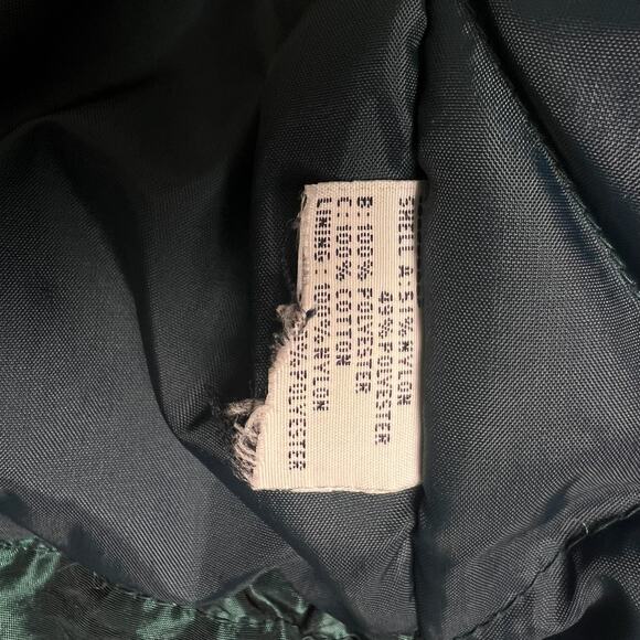 Vintage 90s Velvet Abstract Jacket XL | Teal Green Quilted Art Deco Statement - Picture 14 of 14